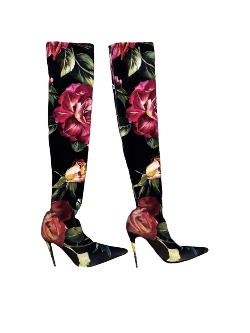 🌺 Dolce & Gabbana Floral Print High-Heel Boots 🌺